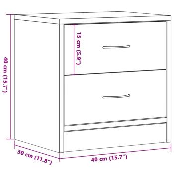 Nachttisch Schwarz Eichen-Optik 40x30x40 cm Holzwerkstoff