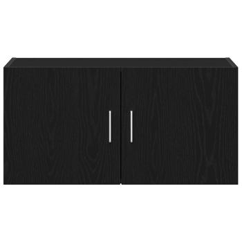 Wandschrank Schwarz Eichen-Optik 80x39x40 cm Holzwerkstoff