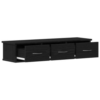 Wandschrank Schwarz Eichen-Optik 88x26x18,5 cm Holzwerkstoff