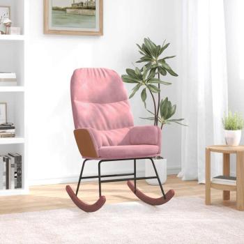 ARDEBO.de - Schaukelstuhl Rosa Samt