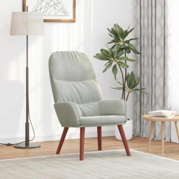 ARDEBO.de - Relaxsessel Hellgrau Samt