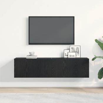 TV-Schrank Schwarz Eichen-Optik 120x30x30,5 cm Holzwerkstoff