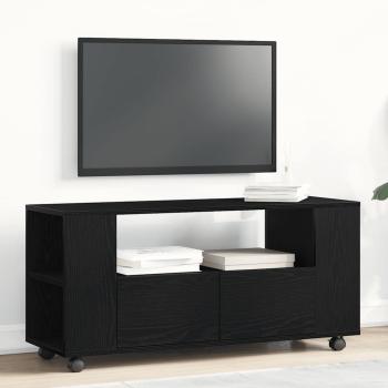 ARDEBO.de - TV-Schrank mit Rollen Schwarz Eichen-Optik 102x34,5x43cm