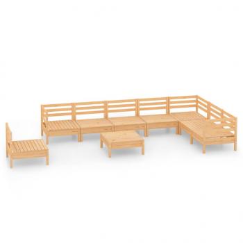 9-tlg. Garten-Lounge-Set Massivholz Kiefer