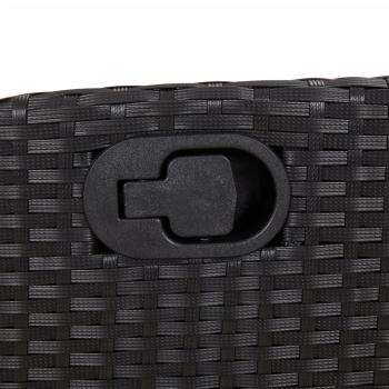 ARDEBO.de - 5-tlg. Garten-Essgruppe mit Kissen Schwarz Poly Rattan