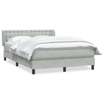 ARDEBO.de - Boxspringbett mit Matratze Hellgrau 160x220 cm Samt