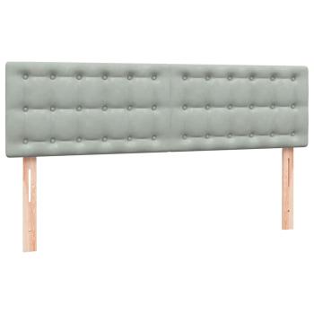 Boxspringbett mit Matratze Hellgrau 160x220 cm Samt