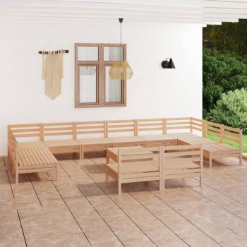 ARDEBO.de - 13-tlg. Garten-Lounge-Set Massivholz Kiefer