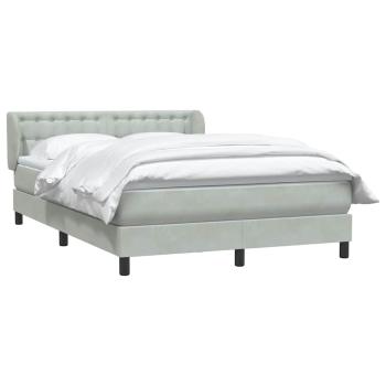 ARDEBO.de - Boxspringbett mit Matratze Hellgrau 160x210 cm Samt