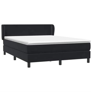 Boxspringbett mit Matratze Schwarz 140x210 cm Samt