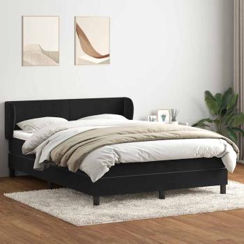Boxspringbett mit Matratze Schwarz 140x210 cm Samt