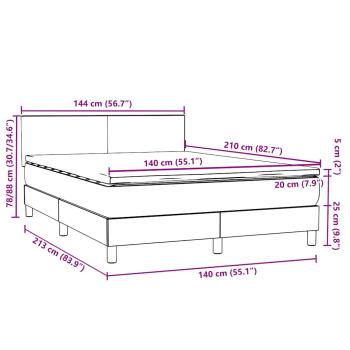 Boxspringbett mit Matratze Schwarz 140x210 cm Samt