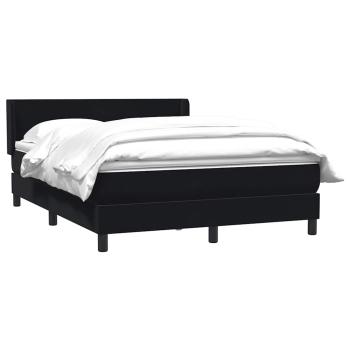 Boxspringbett mit Matratze Schwarz 140x210 cm Samt