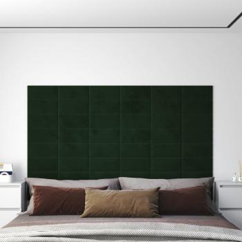 ARDEBO.de - Wandpaneele 12 Stk. Dunkelgrün 30x15 cm Samt 0,54 m²