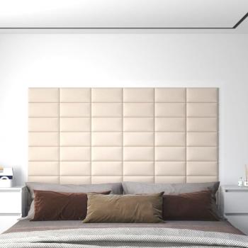 ARDEBO.de - Wandpaneele 12 Stk. Creme 30x15 cm Samt 0,54 m²