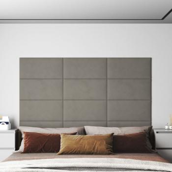 ARDEBO.de - Wandpaneele 12 Stk. Hellgrau 60x30 cm Samt 2,16 m²