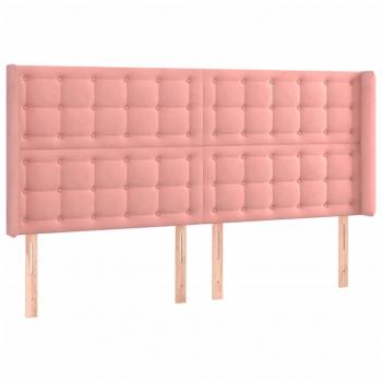 LED Kopfteil Rosa 163x16x118/128 cm Samt