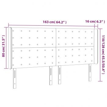 LED Kopfteil Rosa 163x16x118/128 cm Samt