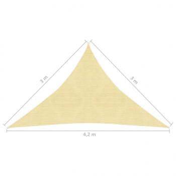 Sonnensegel 160 g/m² Beige 3x3x4,2 m HDPE