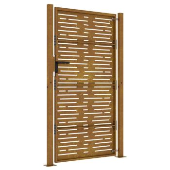 Gartentor 105x180 cm Cortenstahl Quadratisches Design