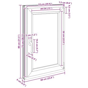 Kellerfenster RISOR 60x80 cm Dreh Kipp DIN Rechts Anthrazit