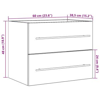 Waschbeckenunterschrank Altholz-Optik 60x38,5x48 cm