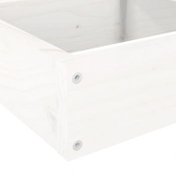 Pflanzentreppe 4 Stufen 106x104,5x36 cm Weiß Massivholz Kiefer