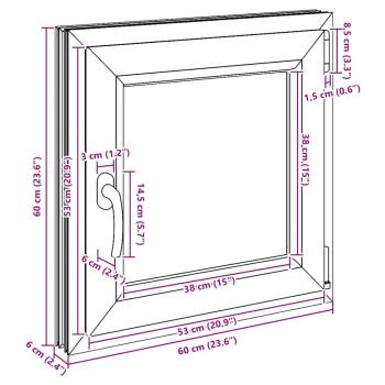 Kellerfenster RISOR 60x60 cm Dreh Kipp DIN Rechts Weiß