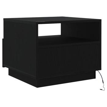 Couchtisch mit LED-Leuchten Schwarz Eichen-Optik 50x49x40 cm