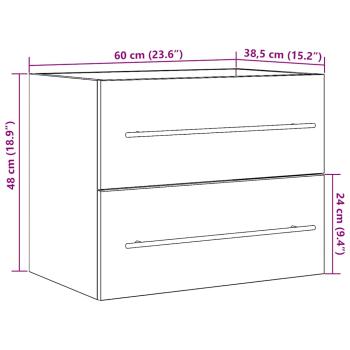 Waschbeckenunterschrank Artisan-Eiche 60x38,5x48 cm