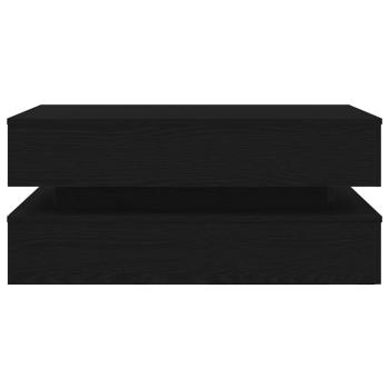 Couchtisch mit LED-Leuchten Schwarz Eichen-Optik 90x50x40 cm
