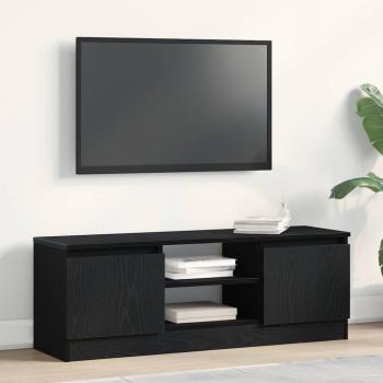 ARDEBO.de - TV-Schrank Schwarz Eichen-Optik 102x30x36 cm Holzwerkstoff