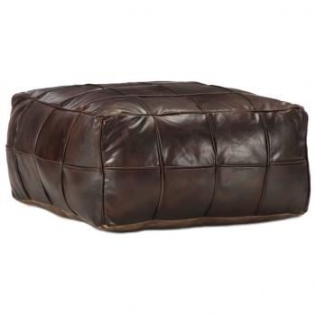 ARDEBO.de - Pouf Dunkelbraun 60 x 60 x 30 cm Echtes Ziegenleder