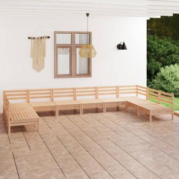 ARDEBO.de - 10-tlg. Garten-Lounge-Set Massivholz Kiefer