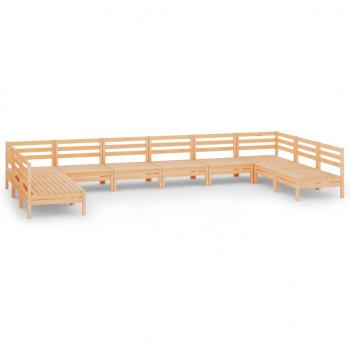 10-tlg. Garten-Lounge-Set Massivholz Kiefer