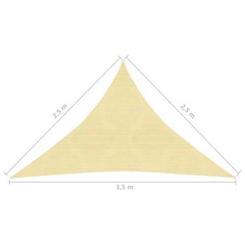 Sonnensegel 160 g/m² Beige 2,5x2,5x3,5 m HDPE