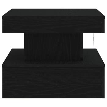 Couchtisch mit LED-Leuchten Schwarz Eichen-Optik 50x50x40 cm