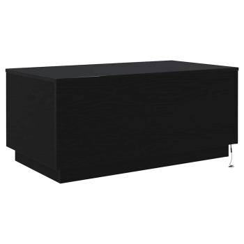 Couchtisch mit LED-Leuchten Schwarz Eichen-Optik 90x50x40 cm