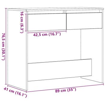 Konsolentisch Schwarz Eichen-Optik 89x41x76,5 cm Holzwerkstoff