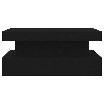 Couchtisch mit LED-Leuchten Schwarz Eichen-Optik 90x50x40 cm