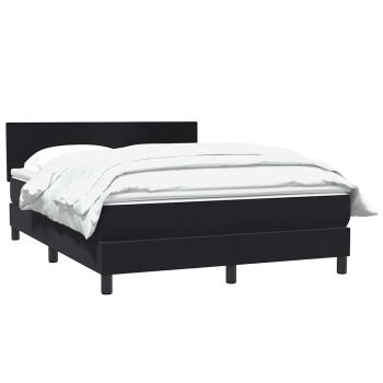Boxspringbett mit Matratze Schwarz 160x220 cm Samt