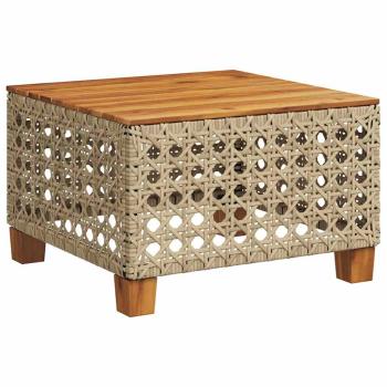 7-tlg. Garten-Sofagarnitur mit Kissen Beige Poly Rattan