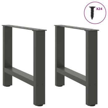 ARDEBO.de - Couchtischbeine Anthrazit 2 Stk. 60x(42-43) cm Stahl