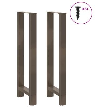 Bartischbeine Naturstahl 2 Stk. 50x(110-111) cm Stahl