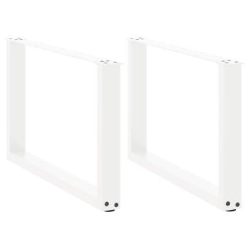 ARDEBO.de - Couchtischbeine U-Form 2 Stk. Weiß 60x(42-43) cm Stahl