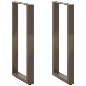 ARDEBO.de - Couchtischbeine U-Form 2 Stk. Naturstahl 38x(72-73) cm Stahl