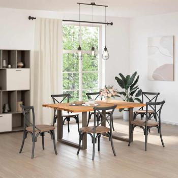 Esstisch Hellbraun 180x120x74 cm Massivholz Eiche Rechteckig