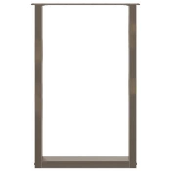 Couchtischbeine U-Form 2 Stk. Naturstahl 60x(90-91) cm Stahl
