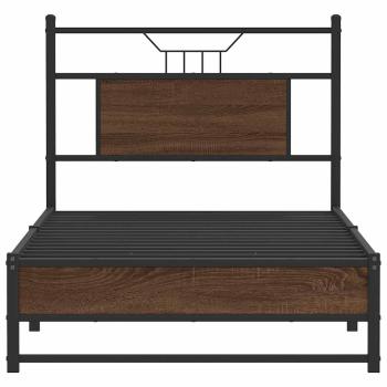 Bettgestell ohne Matratze Braun Eiche 75x190 cm Holzwerkstoff