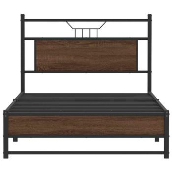 Bettgestell ohne Matratze Braun Eiche 100x190 cm Holzwerkstoff